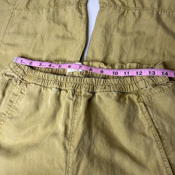 Anthropologie Pilcro Pants Womens Medium Gold Izzie Pull On Barrel Leg Relaxed - Picture 5 of 12